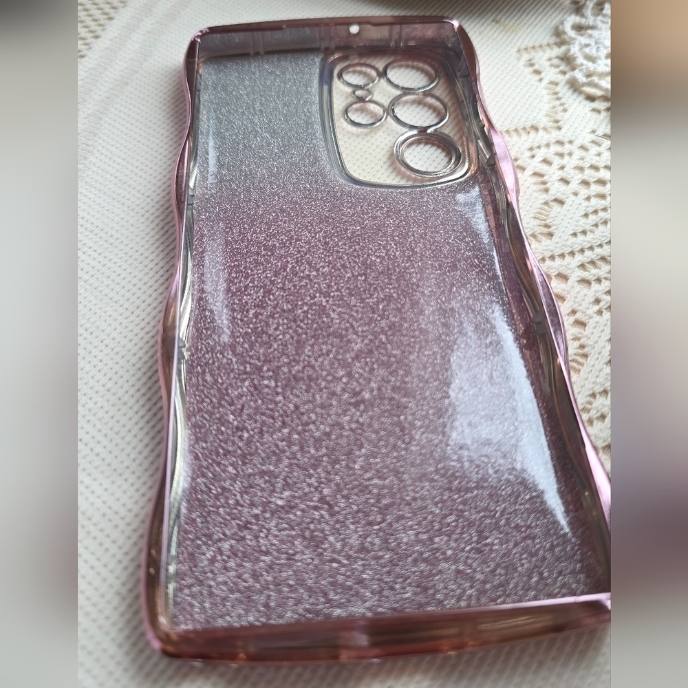 Samsung Galaxy S22 Ultra Elegant Pink Glitter Phone Case - Picture 2 of 2